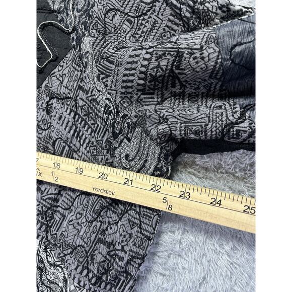 Laura Ashley‎ Woman 1X Blazer Jacket Gray Black White Patchwork Buttons Career - Picture 7 of 10